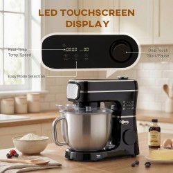 HOMCOM Røremaskine | 6L, 1400W, 11 Hastigheder, LED — Sort