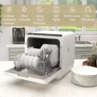 Lavavajillas de sobremesa HOMCOM de seis programas - Blanco