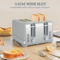 Set bollitore e tostapane a quattro fette HOMCOM elegante e testurizzato - Grigio
