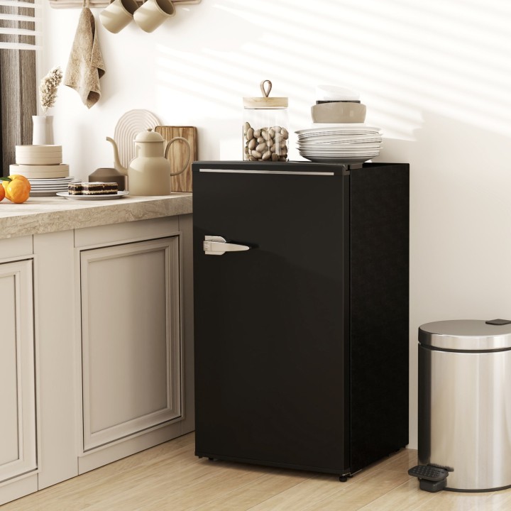 HOMCOM 85L Retro Under-Counter Fridge | Chiller — Black