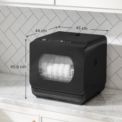 HOMCOM Table Top Dishwasher with Built-in 6L Water Tank, Mini Countert
