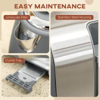 HOMCOM Stainless Steel Panel Kettle and Toaster Set - Grey