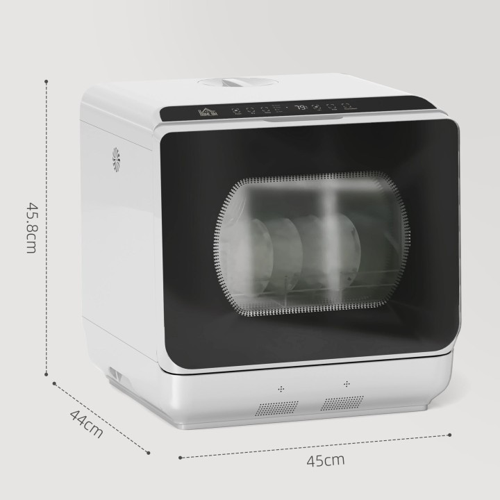 HOMCOM Table Top Dishwasher with Built-in 6L Water Tank, Mini Countert