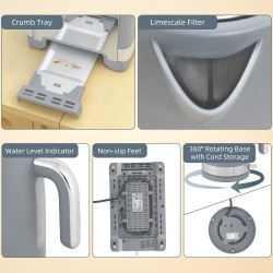 Set bollitore e tostapane HOMCOM elegante con texture - Grigio