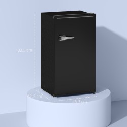 HOMCOM 85L Retro Under-Counter Køleskab | Køleboks — Sort
