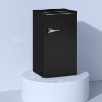 HOMCOM 85L Retro Underbänkskylskåp | Kylbox — Svart