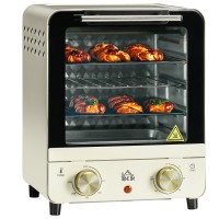 HOMCOM 15L Mini Oven & Grill | 1000W, 60–230°C, Timer — Cream