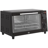 HOMCOM 9L Mini Four & Gril | Four grille-pain, Minuterie, 750W — Noir