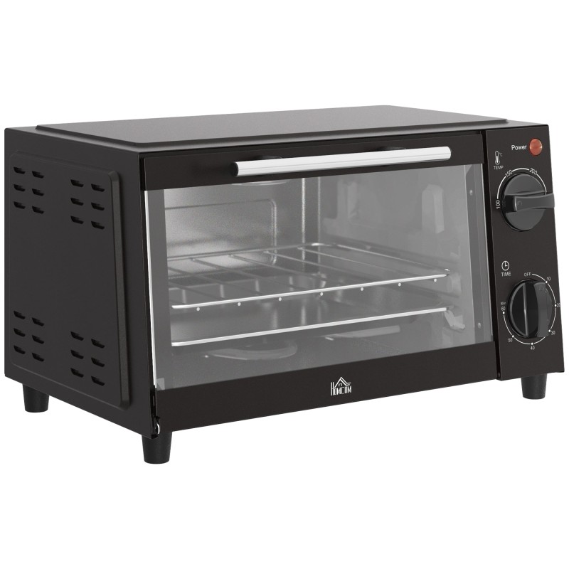 HOMCOM 9L Mini Four & Gril | Four grille-pain, Minuterie, 750W — Noir