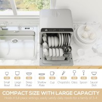 HOMCOM Tischgeschirrspüler mit eingebautem 6L Wassertank, Mini-Kompakt