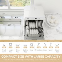 HOMCOM Table Top Dishwasher with Built-in 6L Water Tank, Mini Countert