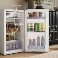 HOMCOM 85L Retro Kylskåp Under Bänk | Kylbox — Vit