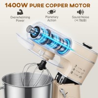 Batteur sur socle HOMCOM, 6L 1400W Robot pâtissier à tête inclinable avec 11 vitesses, puls