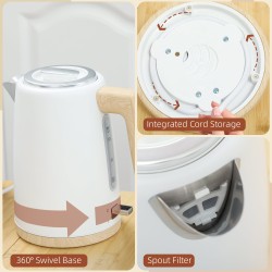 Hervidor de acero inoxidable HOMCOM & 2-Set de tostadora de rebanadas — Blanco