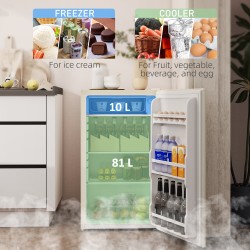 HOMCOM 91L Under-Counter Fridge | Chiller Box — Beige