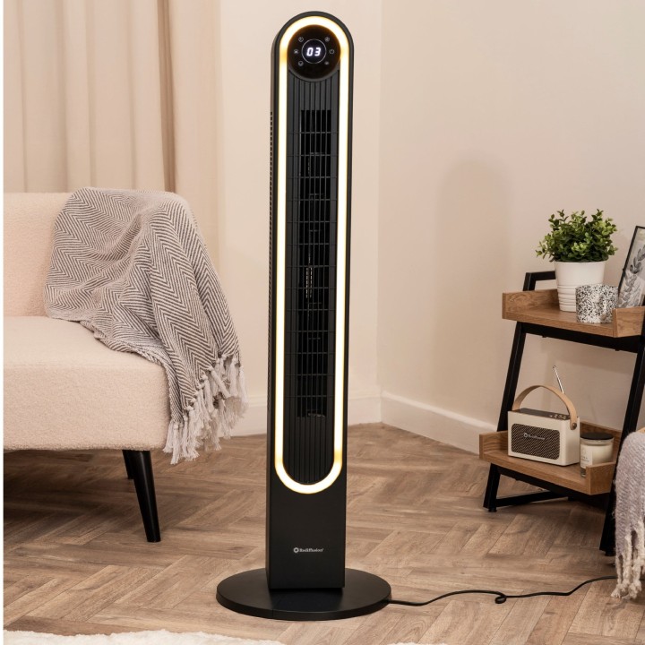 Rediffusion Halo 42" Digital Tower Fan | Black