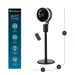 Rediffusion Air360 Oscillerande golvfläkt | Svart