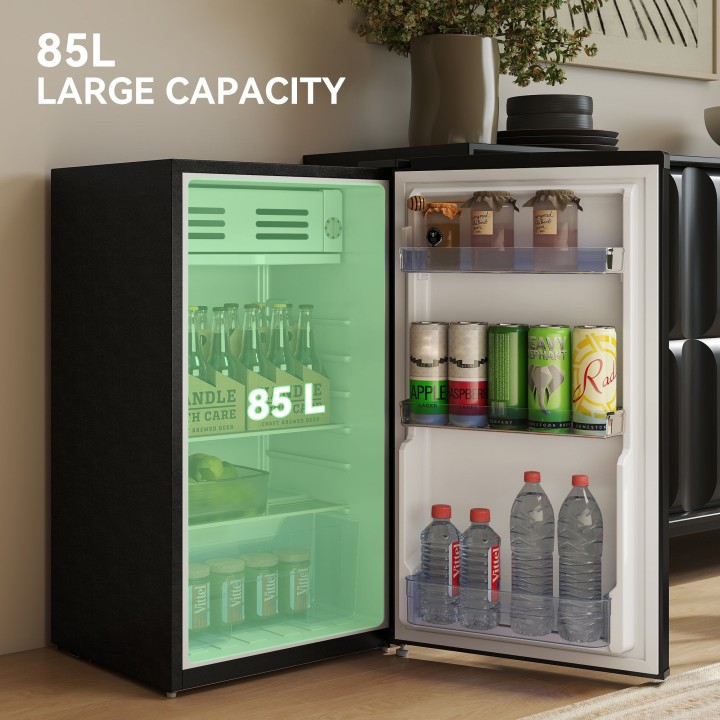 HOMCOM 85L Retro Under-Counter Fridge | Chiller — Black