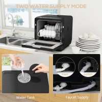 HOMCOM Table Top Dishwasher with Built-in 6L Water Tank, Mini Countert