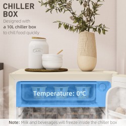 HOMCOM 91L Under-Counter Fridge | Chiller Box — Beige