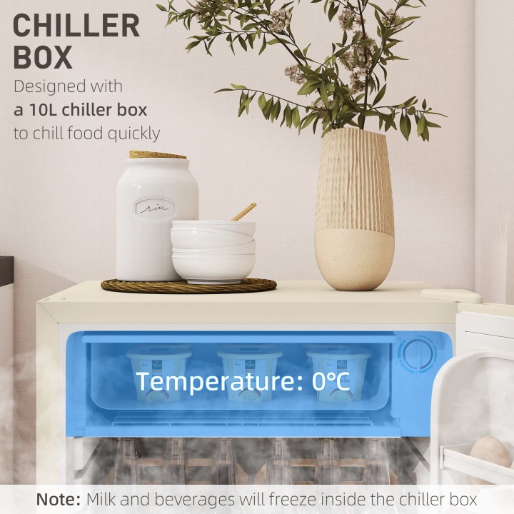 HOMCOM 91L Under-Counter Fridge | Chiller Box — Beige