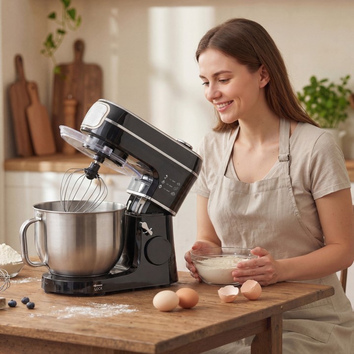 HOMCOM Stand Mixer | 6L, 1400W, 11 Speeds, LED — Black