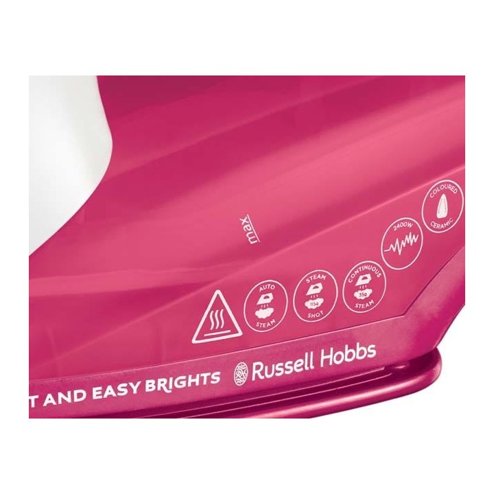 Russell Hobbs 26480 Light and Easy Brights Berry Steam Iron - 2400W Ceramic Soleplate