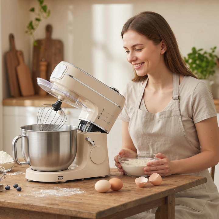 HOMCOM Stand Mixer, 6L 1400W Tilt-Head Food Mixer with 11 Speeds, Puls