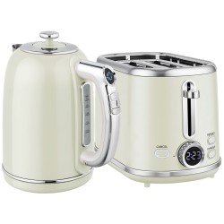 HOMCOM Retro Pulido 40-100°C Hervidor y Tostadora Set - Gris