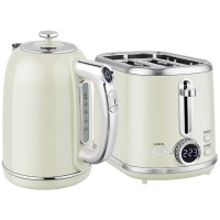 HOMCOM Retro Pulido 40-100°C Hervidor y Tostadora Set - Gris