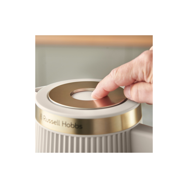 Russell Hobbs 26751 Brontë Kettle Stone 1.7L — Gold Accent Fluted Design