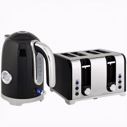 HOMCOM Retrò 3000W Set Bollitore e Tostapane - Nero