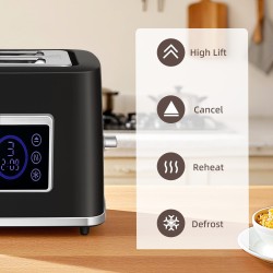 HOMCOM Touch Screen Kettle and Toaster Set - Black