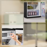 HOMCOM 85L Retro Under-Counter Køleskab | Køleboks — Sort