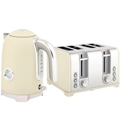 HOMCOM Retro 3000W Set Bollitore e Tostapane - Crema