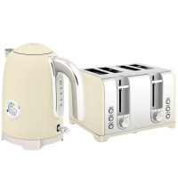 HOMCOM Retro 3000W Kedel- og brødrister-sæt - creme