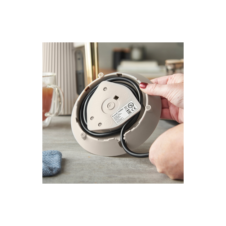 Russell Hobbs 26751 Brontë Kettle Stone 1.7L — Gold Accent Fluted Design