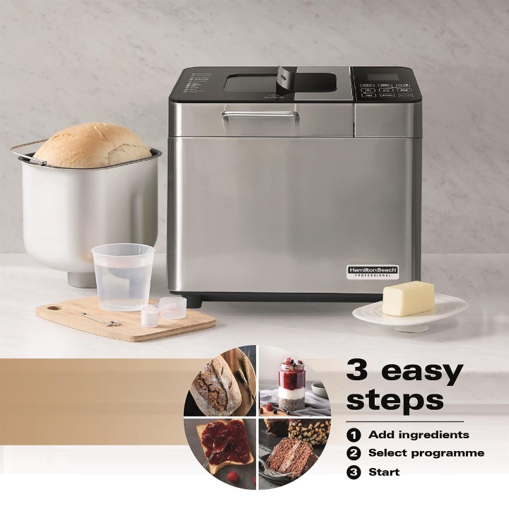 Hamilton Beach ArtisanPro Breadmaker HB8202BMP | Dual Knead, 16 Programmes