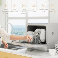 HOMCOM Table Top Dishwasher with Built-in 6L Water Tank, Mini Countert