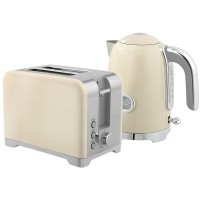 HOMCOM Retro Toaster und Wasserkocher Set - Creme