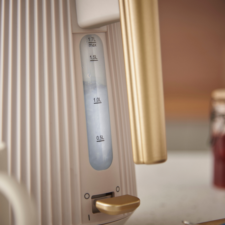 Russell Hobbs 26751 Brontë Kettle Stone 1.7L — Gold Accent Fluted Design