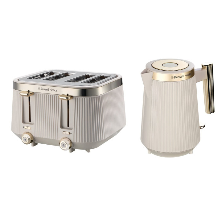 Russell Hobbs 26751 Brontë Kettle Stone 1.7L — Gold Accent Fluted Design