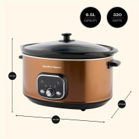 Hamilton Beach Digital 6.5L Pentola a cottura lenta ovale – Rame