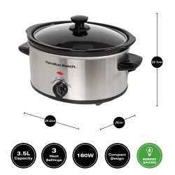 Hamilton Beach The Comfort Cook 3.5L Mijoteuse – Acier inoxydable