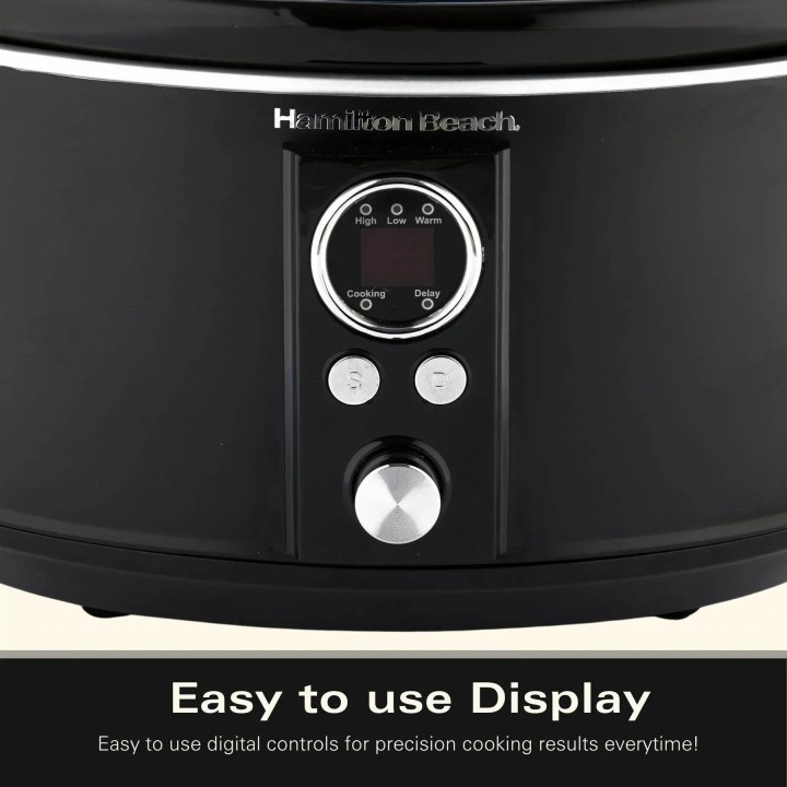 Hamilton Beach Digital 6.5L Oval Slow Cooker – Black