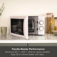 Hamilton Beach 20L Manuelle weiße Mikrowelle mit Edelstahl-Innenraum