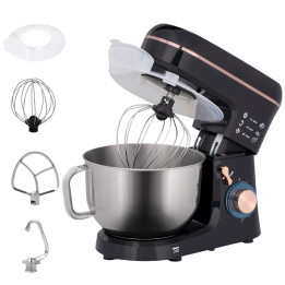 HOMCOM Stand Mixer | 5L, 1400W, 6 Speeds — Black