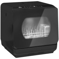 HOMCOM Table Top Dishwasher with Built-in 6L Water Tank, Mini Countert