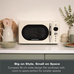 Hamilton Beach 20L Retro Microwave – Cream