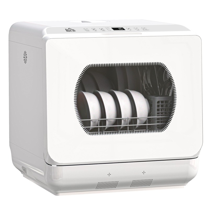 HOMCOM Table Top Dishwasher with Built-in 6L Water Tank, Mini Countert